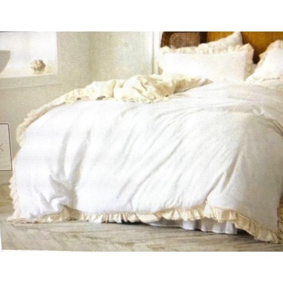 Simply Shabby Chic Bedding Simply Shabby Chic Ruffle Edge Reversible Linen Blend Duvet Twin